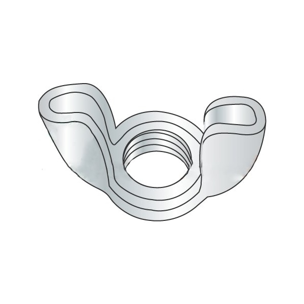 Newport Fasteners Wing Nut, 3/8"-16, Steel, Zinc Plated, 0.67 in Ht, 1.44 in Max Wing Span, 500 PK 303772 - main